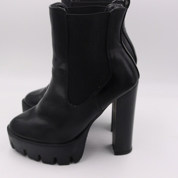 Truffle Collection Groove 12 Black Ultra High Platform Heel Chelsea Boots EU 38 - Picture 12 of 12